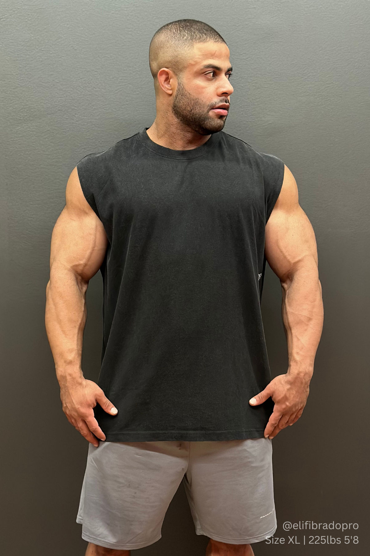 Oversized Washed Sleeveless T-Shirt - Washed Black