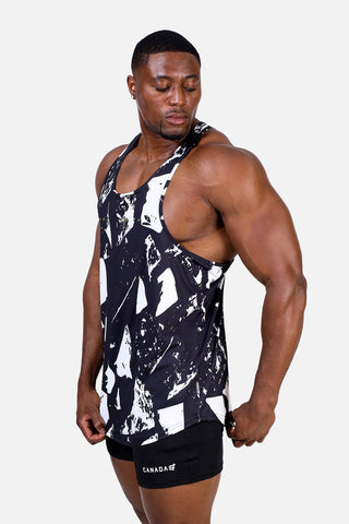 Graphic Muscle Stringer - Abstract Black