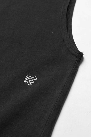 Oversized Washed Sleeveless T-Shirt - Washed Black