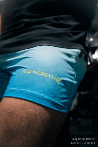 Agile Bodybuilding 4'' Shorts w Zipper Pockets - Blue Ombre