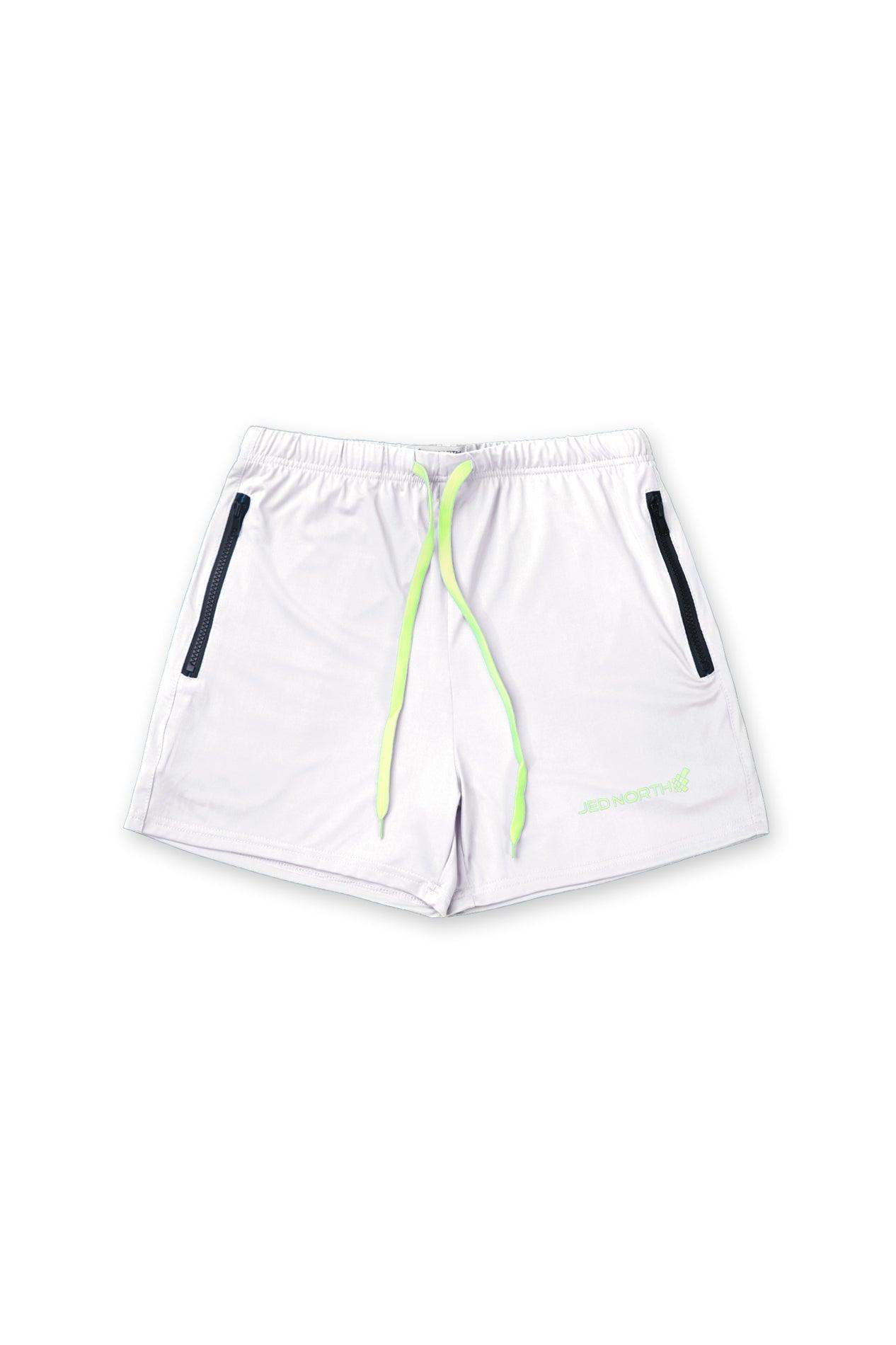 Agile Bodybuilding 4'' Shorts w Zipper Pockets - White - Jed North Canada